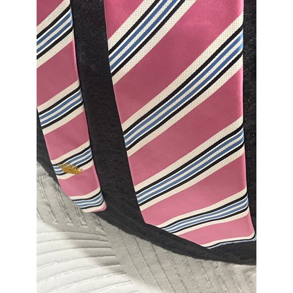 Countess Mara Pink 100% Silk Tie Logo Lined Elegant Classic 58.5” - Picture 6 of 10